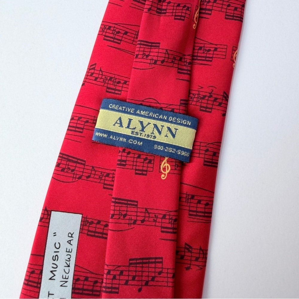 Men’s Creative American Design Alynn Sheet Music Silk Necktie - Picture 5 of 6